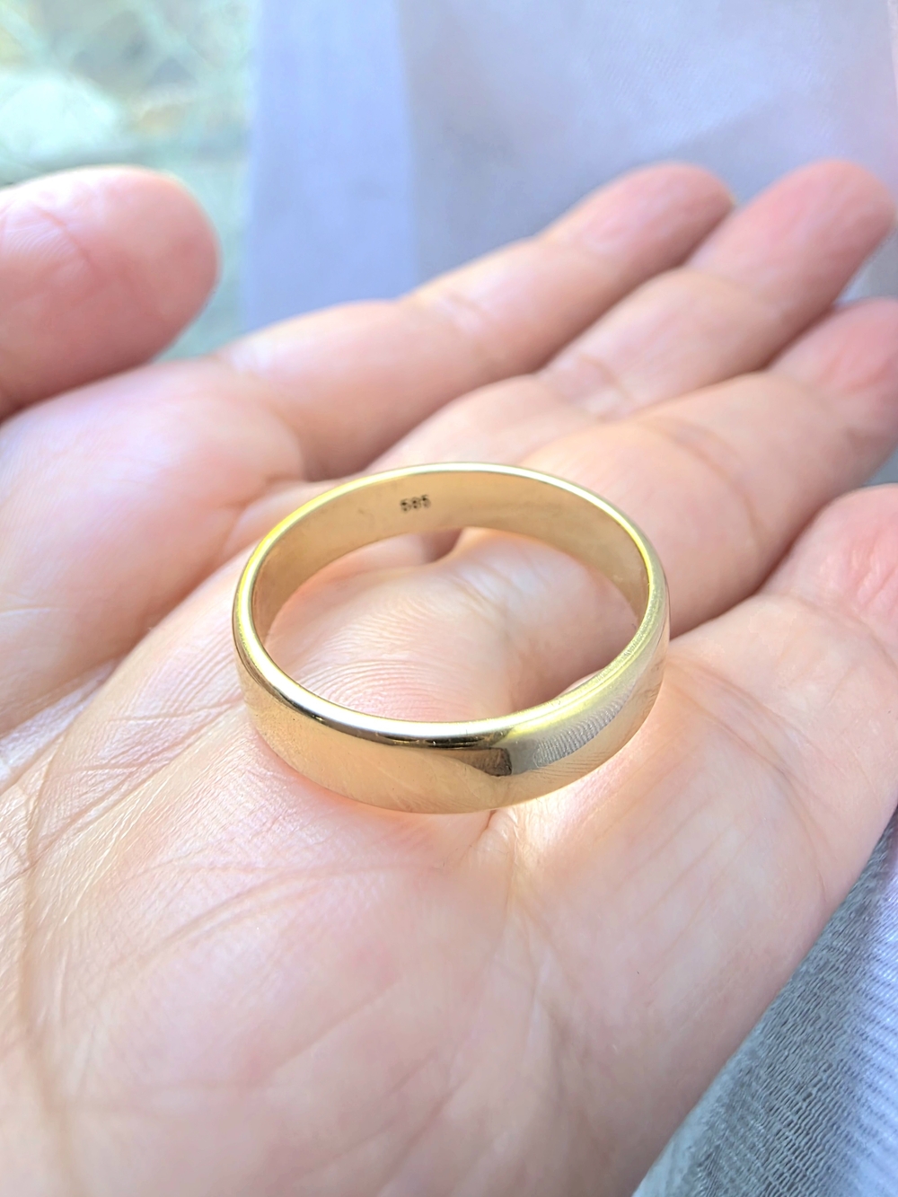 14K Classic Polished Gold Wedding Band Size 11.5 - Picture 6 of 8